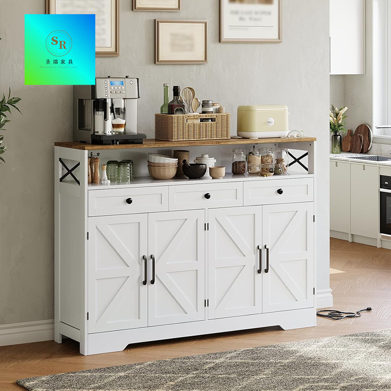 Modern Panel-Style Sideboard Furniture with Drawers, Coffee Bar, Direct Sales from the Manufacturer, Drawer Storage, Entryway Storage Cabinet