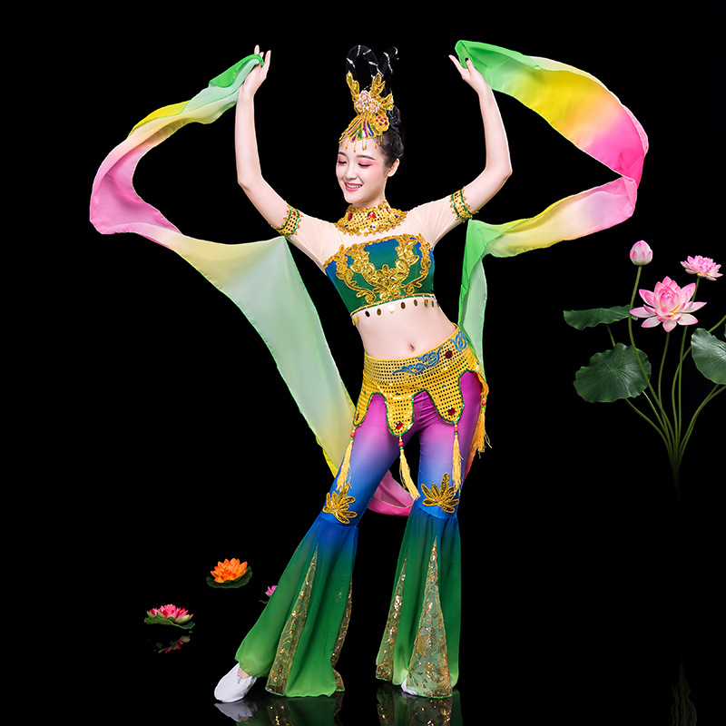 敦煌飞天舞蹈服装水袖舞蹈嫦娥奔月演出服儿童舞歌舞春节晚会服装