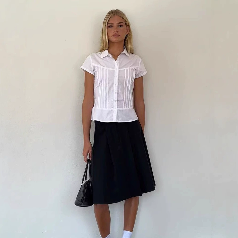 Princess Polly новый австралийский сплошной цвет повседневный дикий лацканный белый блузка с короткими рукавами на пуговицах