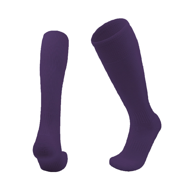 Calcetines de fútbol sobre la rodilla de color sólido personalizados Calcetines para adultos, niños de escuela primaria, calcetines deportivos con fondo de toalla gruesa, calcetines de béisbol