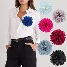 12厘米新款法式布艺立体菊花花朵胸针发夹女士发饰服饰胸花工厂批