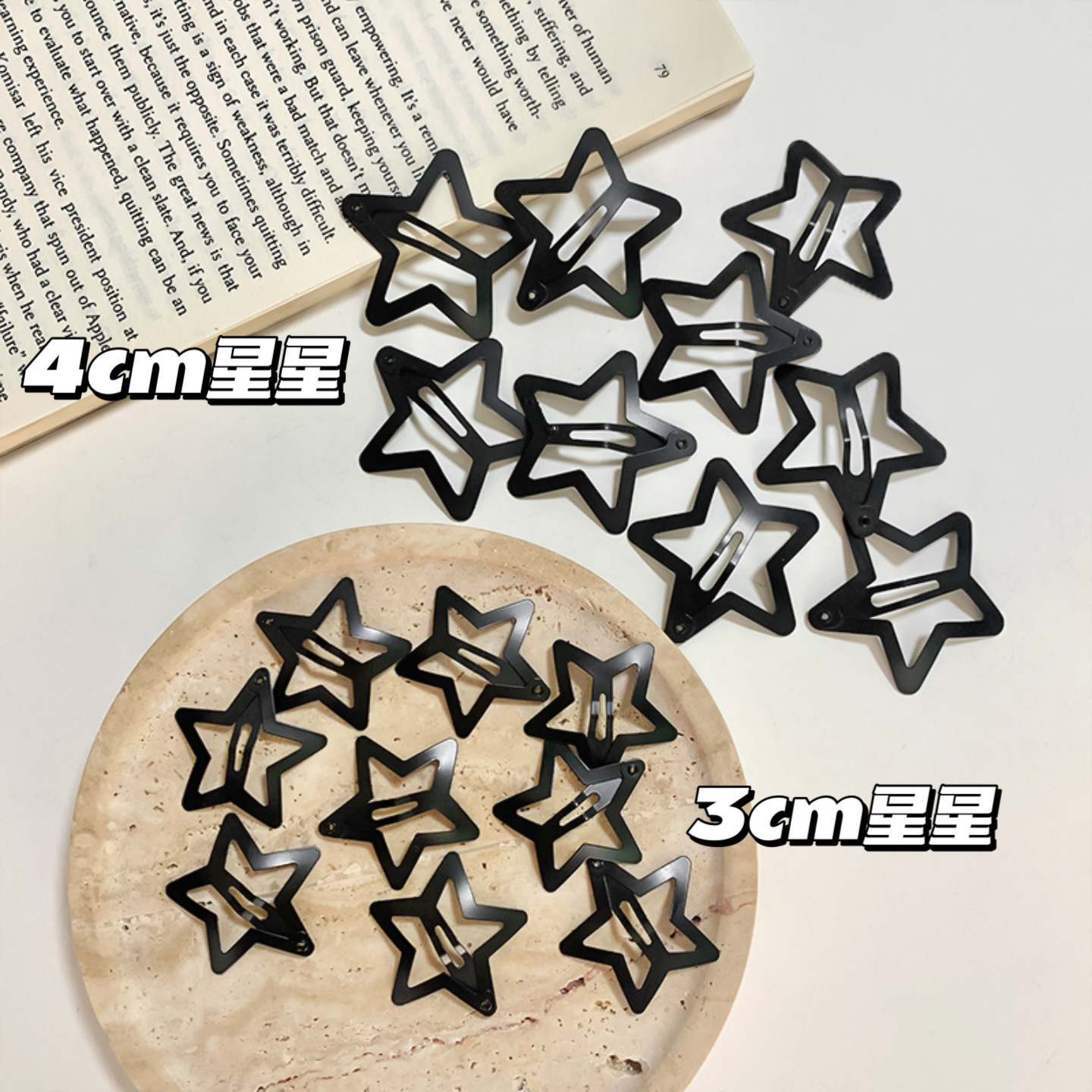 Y2g Millennium estilo plata brillante estrella de cinco puntas chica lado flequillos clip chica todo partido horquilla estrella horquilla tocado