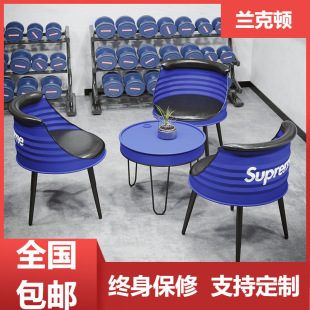 Milk Tea Shop Table and Chair Combination Internet Celebrity Iron Sofa Card Holder Dessert Shop Outdoor Creative Cafe Industrial Style Table and Chair