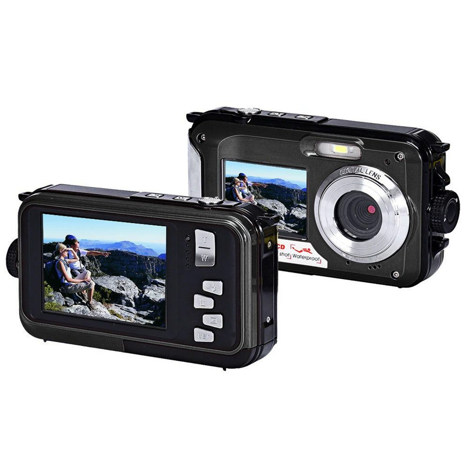 Англоязычная версия подводной камера Full HD 2.7K 48MP, водонепроницаемая для снорклинга с двойным экраном, цифровая камера B368