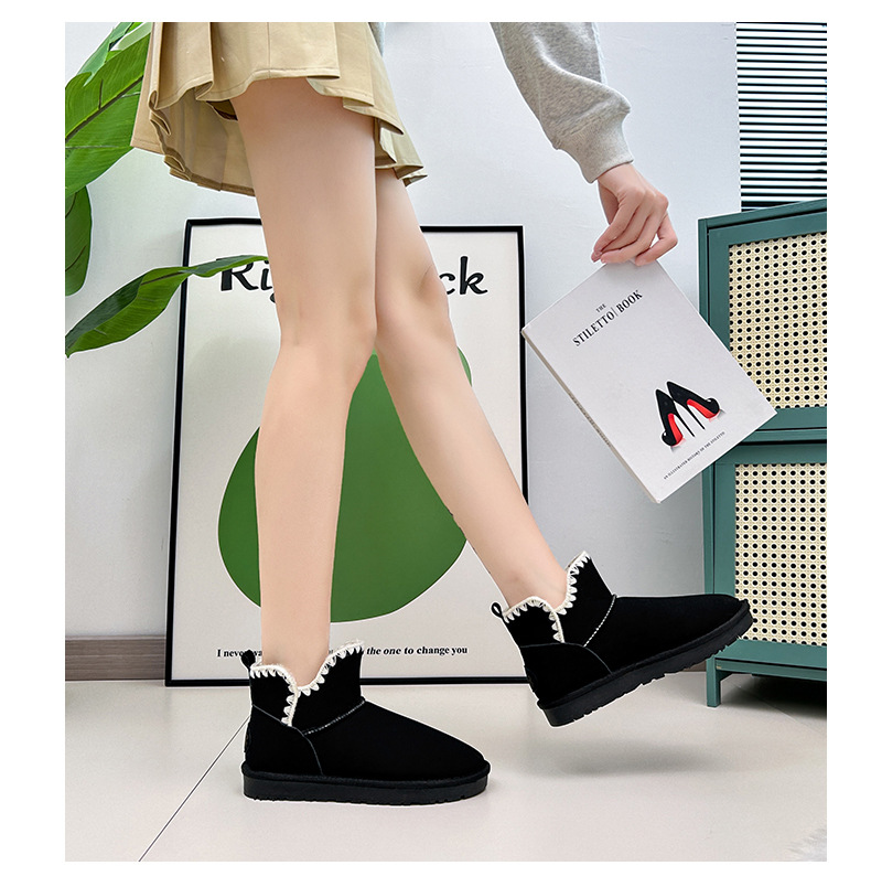 Chaussures chaudes en peluche polyvalentes à fond plat pour femmes, chaussures décontractées confortables pour l'hiver 2023_voghion.com