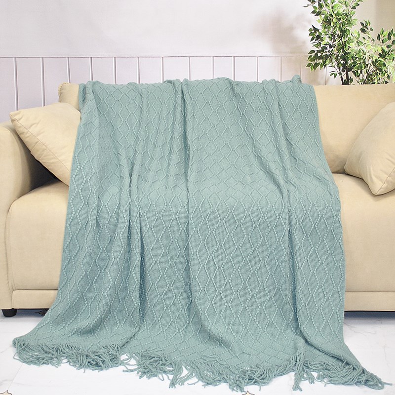 Manta nórdica de color sólido, estilo retro, para oficina, manta gruesa para aire acondicionado, manta para casa, sofá, cama, siesta