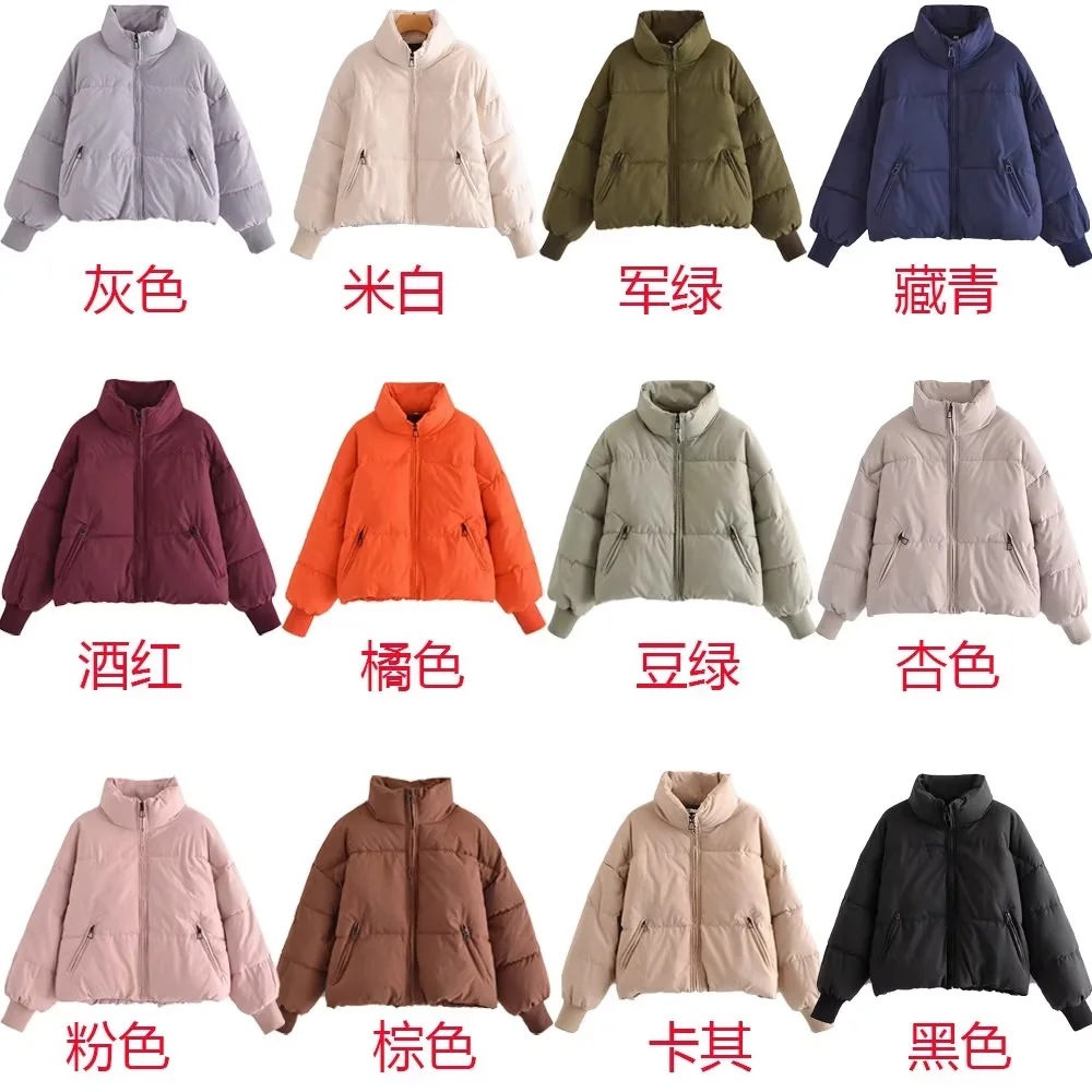 2023 invierno nuevo europeo y americano de moda elegante suelta adelgazante abrigo de pan caliente corto perezoso abajo abrigo de algodón acolchado image 6