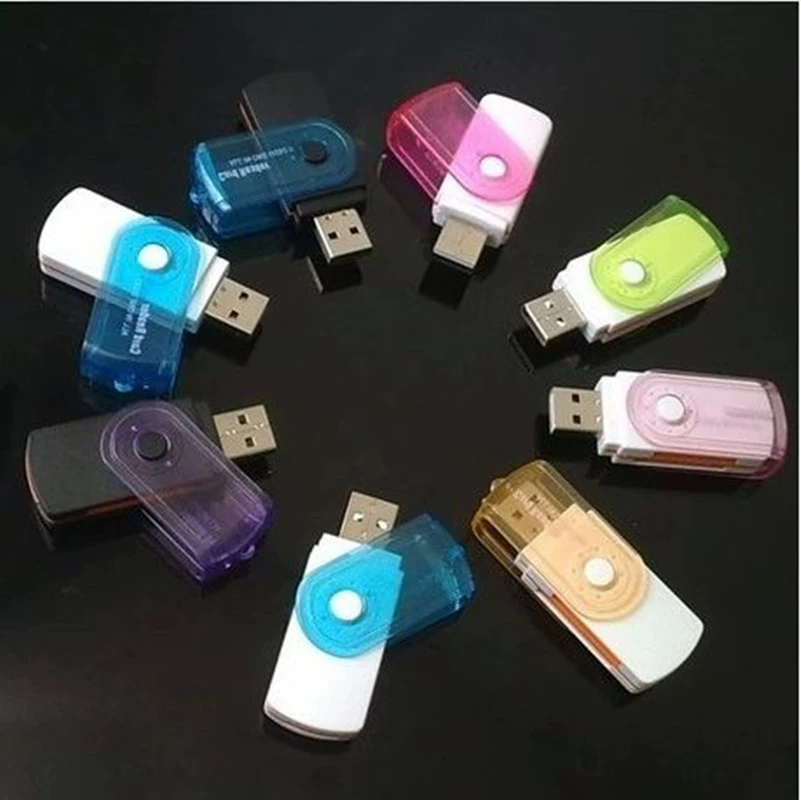 Rotating card reader Multifunctional SD/TF/MMC/M2 quad -in -one high -speed card reader computer mobile phone accessories