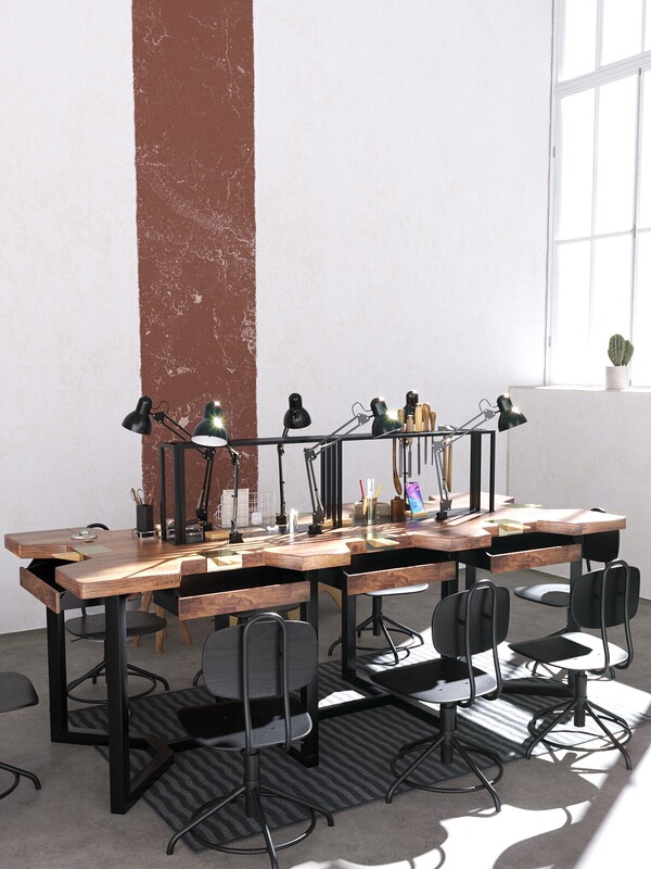 DIY Handmade Silver Jewelry Experience Table, Multi-Person Metalworking Station, Silver Jewelry Table, Metalworking Craft Table, Handmade Goldsmithing Table