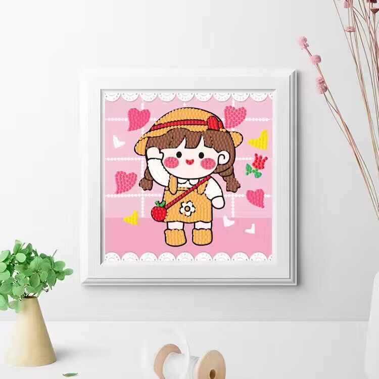Diamante infantil DIY hecha a mano con material de marco paquete de dibujos animados Sanliou pegatinas de diamante regalo al por mayor pinturas de mampostería