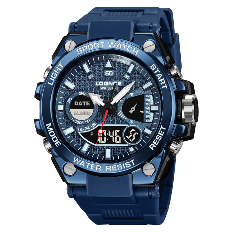 LOQNCE nuevo 98006 reloj de pulsera deportivo de moda nocturna multifuncional deportivo impermeable cronógrafo electrónico reloj de hombre