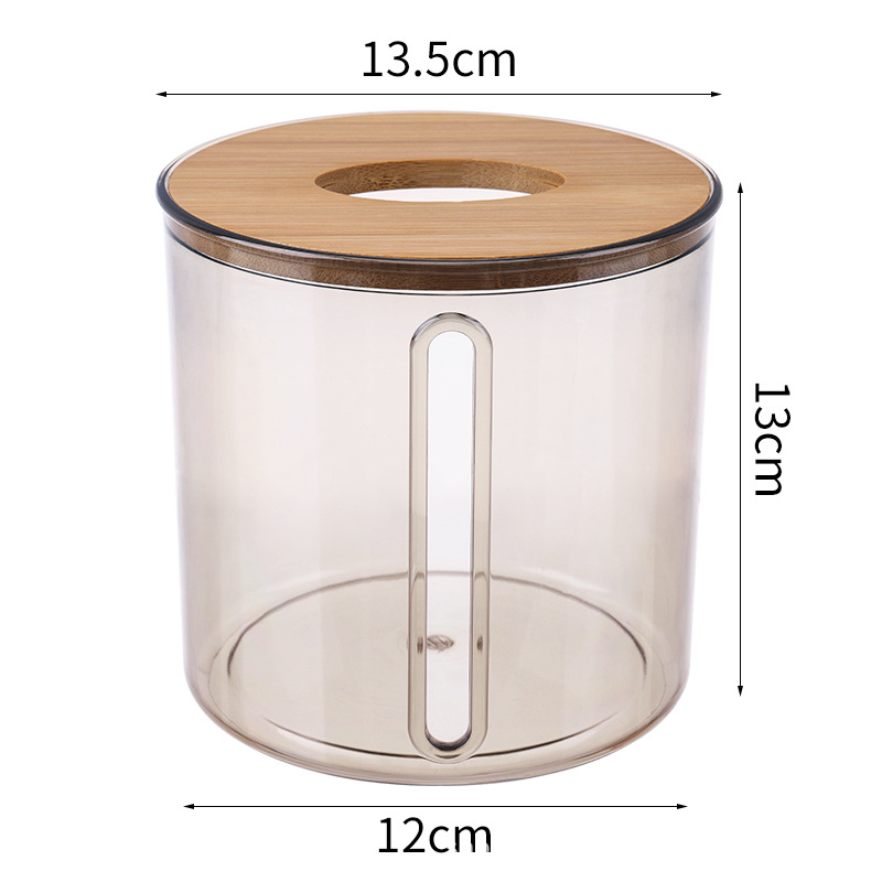 Creativo redondo de plástico caja de almacenamiento de tejido caja de tejido doméstico cubierta de bambú Hotel montado en la pared titular de tejido higiénico