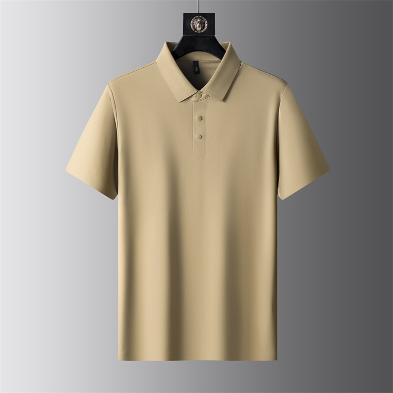 夏薄手高級ビジネスカジュアルストレッチラペルシャツTシャツビジネス半袖ポロシャツ作業服|undefined