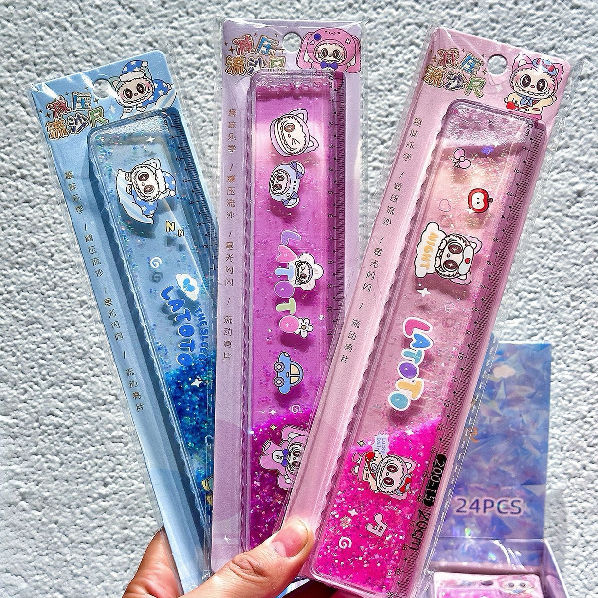 20cm de dibujos animados regla de reducción de presión regla de escala de onda regla de alta calidad de papelería al por mayor