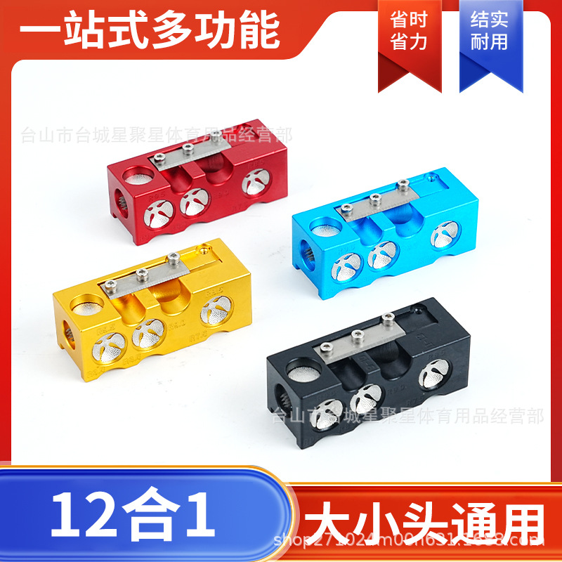 12 en uno barra de billar de aleación de aluminio reparador de cabeza de cuero cambiador de cabeza de billar herramienta de barra herramienta de barra