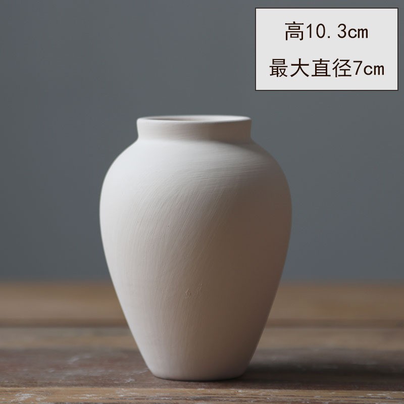 Vasos de cerámica simple, flores secas al aire nórdicas, flores secas al aire, pinturas de color bajo esmalte cerámico, productos semiacabados de bricolaje.