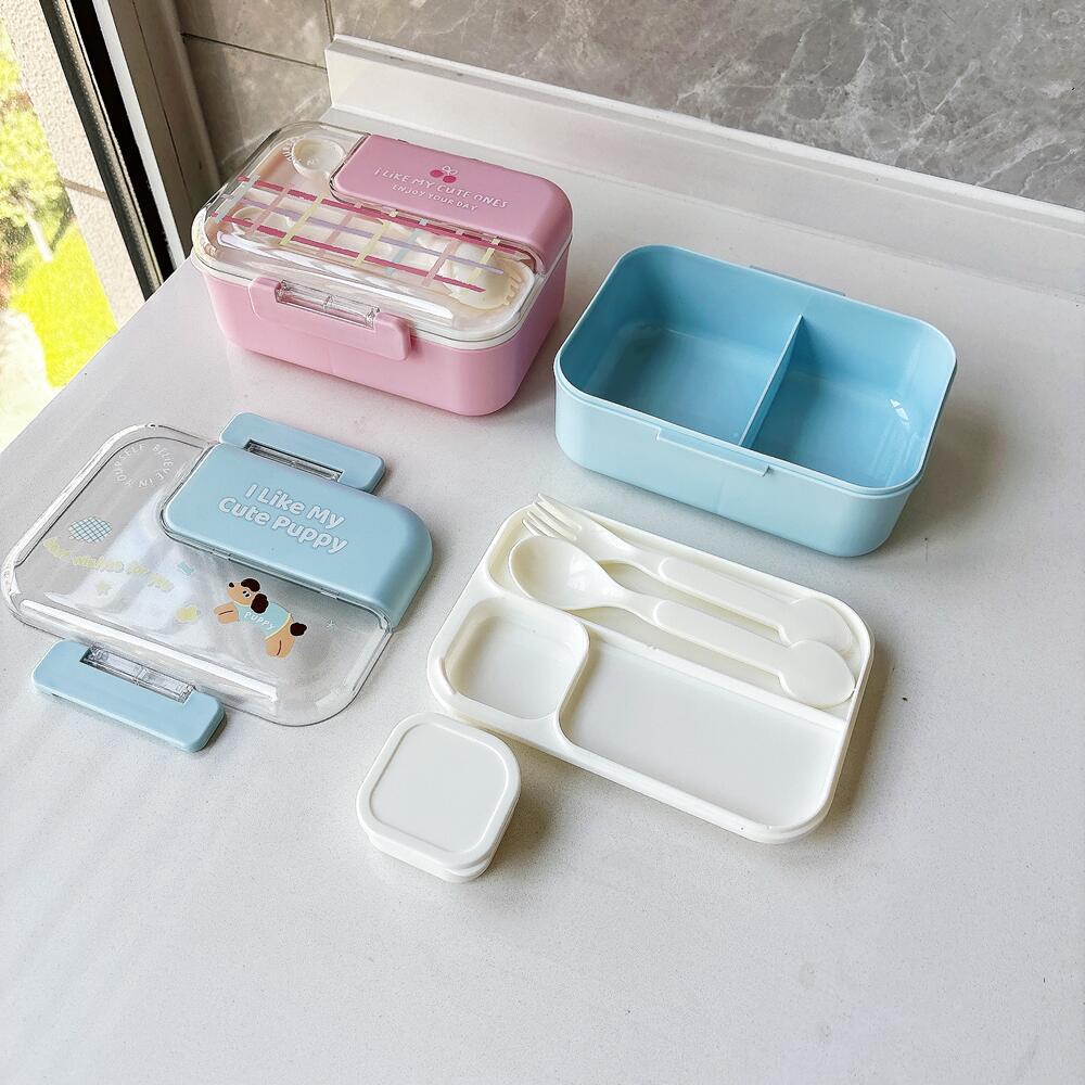 New Cute and High-Looking Lunch Box Food-Grade Pp Kidsren's Lunch Box Student Fruit Crisper Toddler Cutlery Box