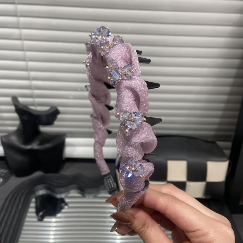 新款夏季多巴胺手工布艺波浪压发发箍批发高颅顶头箍女韩国高级感|undefined