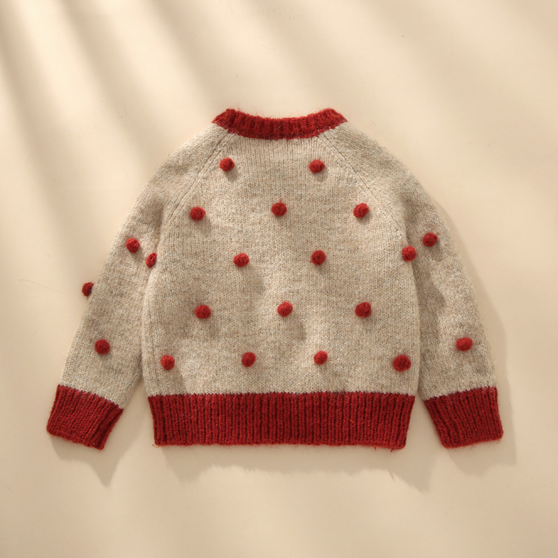 Children's sweater three-dimensional handmade ball boys and girls Christmas New Year children's sweater children's clothing wholesale primary supply