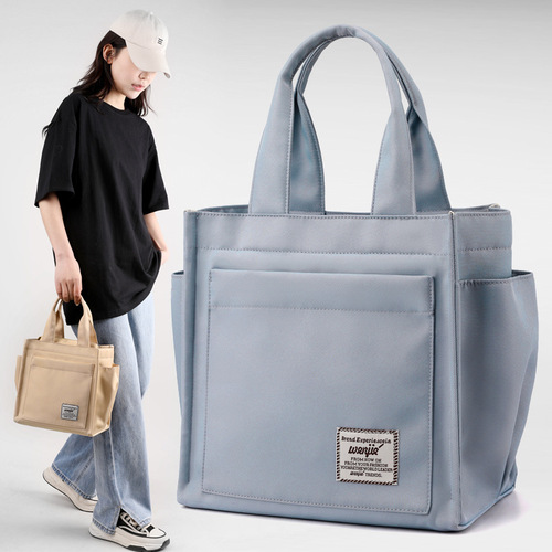 Japanese-style multi-compartment large-capacity water bottle holder bento bag tote lunch box bag backpack for office canvas single shoulder bag for women