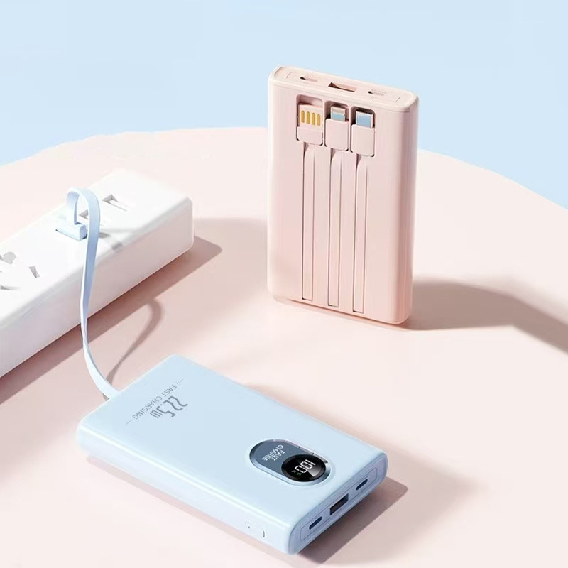 Fábrica de suministro directo de 20000 mAh tesoro de carga 22.5W de carga rápida con tres líneas de alimentación portátil de gran capacidad