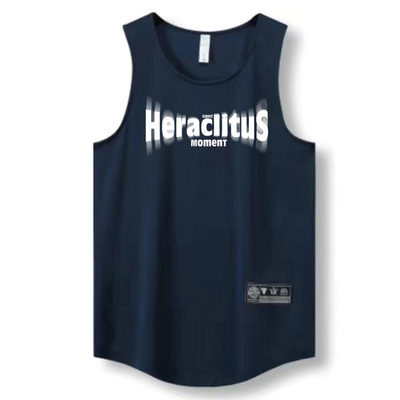 Heraclitus navy american vest-white label