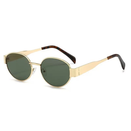 Cross-border new Arc de Triomphe elliptical metal frame sunglasses for women, high-end fashion street photography sun glasses.