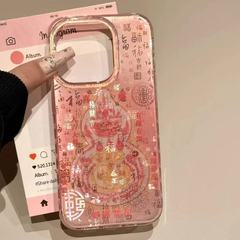 新中国式ピンク福禄百福図はiphone16 promaxアップル15携帯ケース14新型13女を適用します。