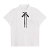 No embroidery attached short sleeves+collar rope
