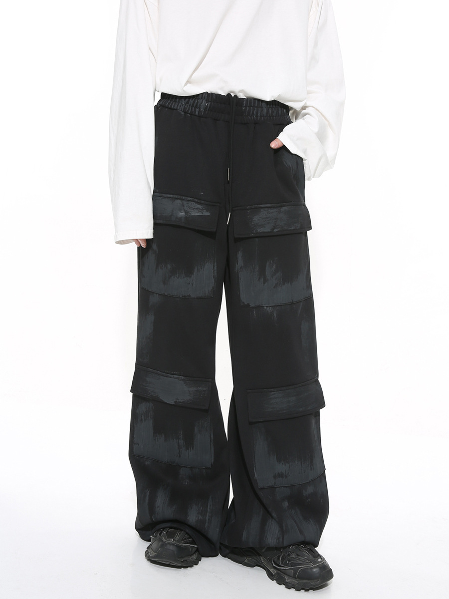 Mtlclothes ropa de Hombre | 2024 primavera nueva pintura superficie pequeña cremallera del collar soporte suéter casual marea traje deportivo