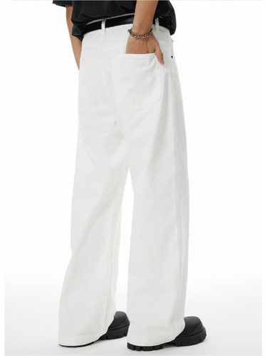 Men's Spring and Autumn 2025 Korean Version Wide Leg Denim Jeans for Men, Slimming, Droopy, Loose Straight Leg Casual Pants