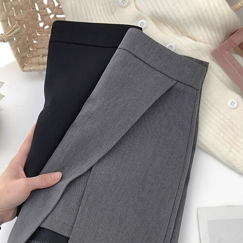 New Pants Spring and Autumn Suit Skirt 2025 Slit Skirt Asymmetrical Midi Skirt Bustier High-Waist Slimming Women's Short Skirt