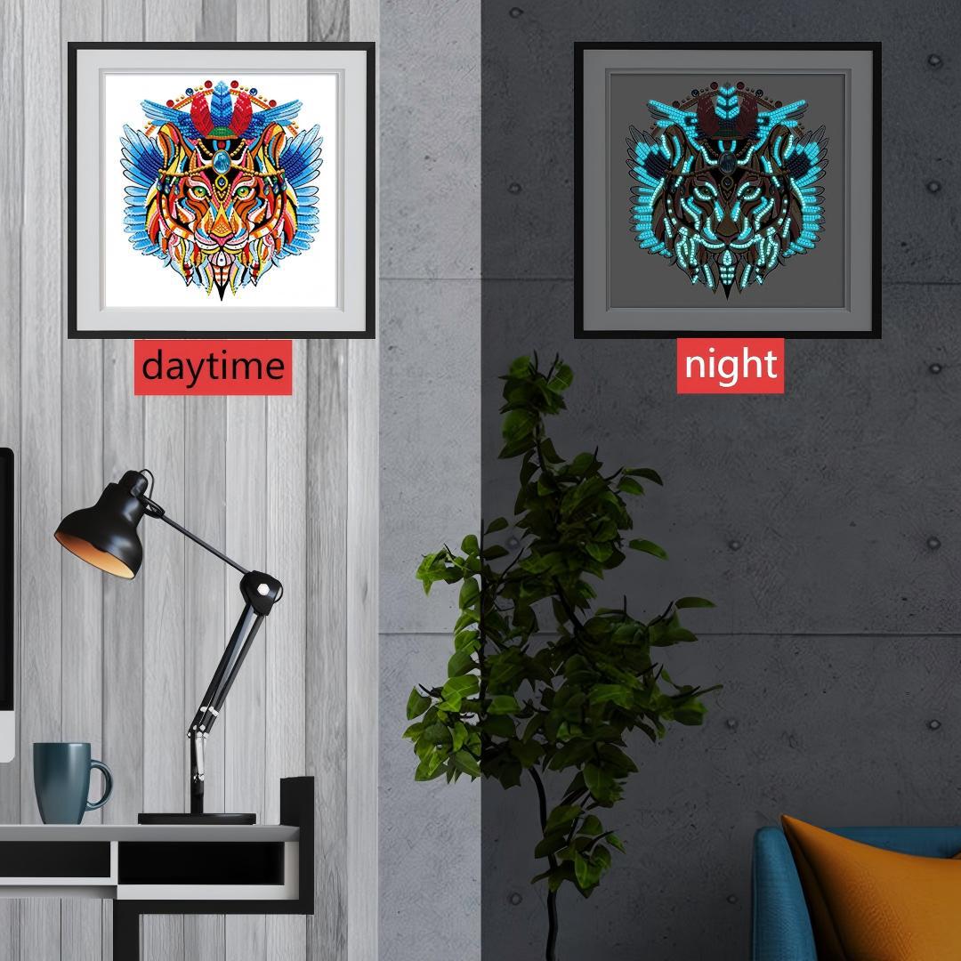 Explosiones transfronterizas pinturas de diamantes luminosas hechas a mano dormitorio sala de estar pinturas de diamantes perimetrales decoración luminosa sin marco