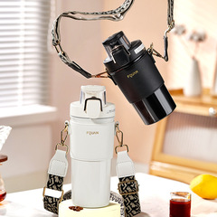 Internet celebrity ins style Maidi double drink thermos cup light luxury 316 stainless steel water cup girls portable cup with cup belt