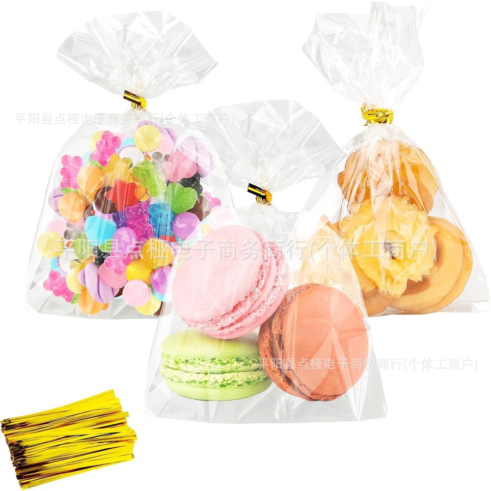 跨境OPP平口袋透明糖果袋 玻璃纸零食袋 派对礼品袋 棒棒糖包装袋