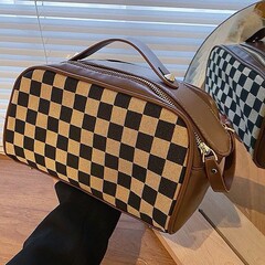 新しいクロスボーダー枕化粧品バッグ市松模様の大容量収納袋大容量ポータブル化粧品バッグ