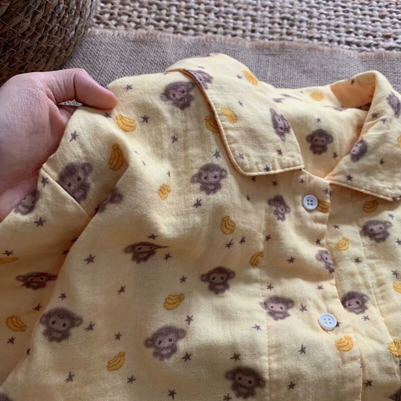 Cloud Cotton Little Monkey Long Sleeve Long Pants Set Spring and Autumn Women's Pajamas Cute Cartoon Print Homewear Set Cloud Cotton Little Monkey Long Sleeve Long Pants Set Spring and Autumn Women's Pajamas Cute Cartoon Print Homewear Set