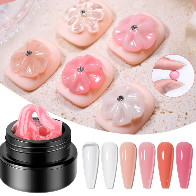 Canned nail art extension glue solid carved shape paper-free holder non-stick hand fast extension nail patch