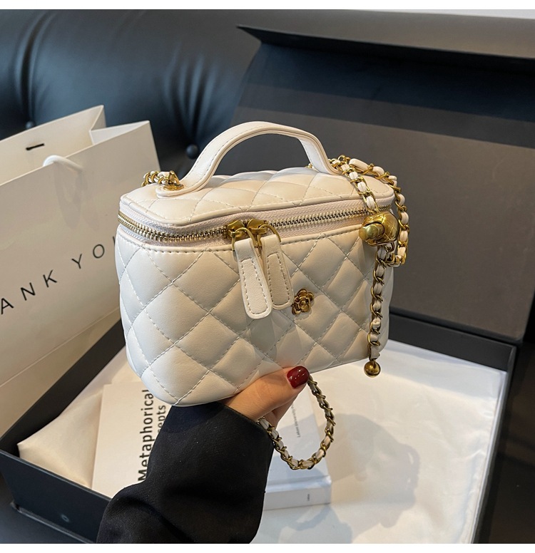 Kleine vierkante doos camelia diamant raster ketting doos, kleine tas enkele schouder crossbody tas, dames handtas_voghion.com