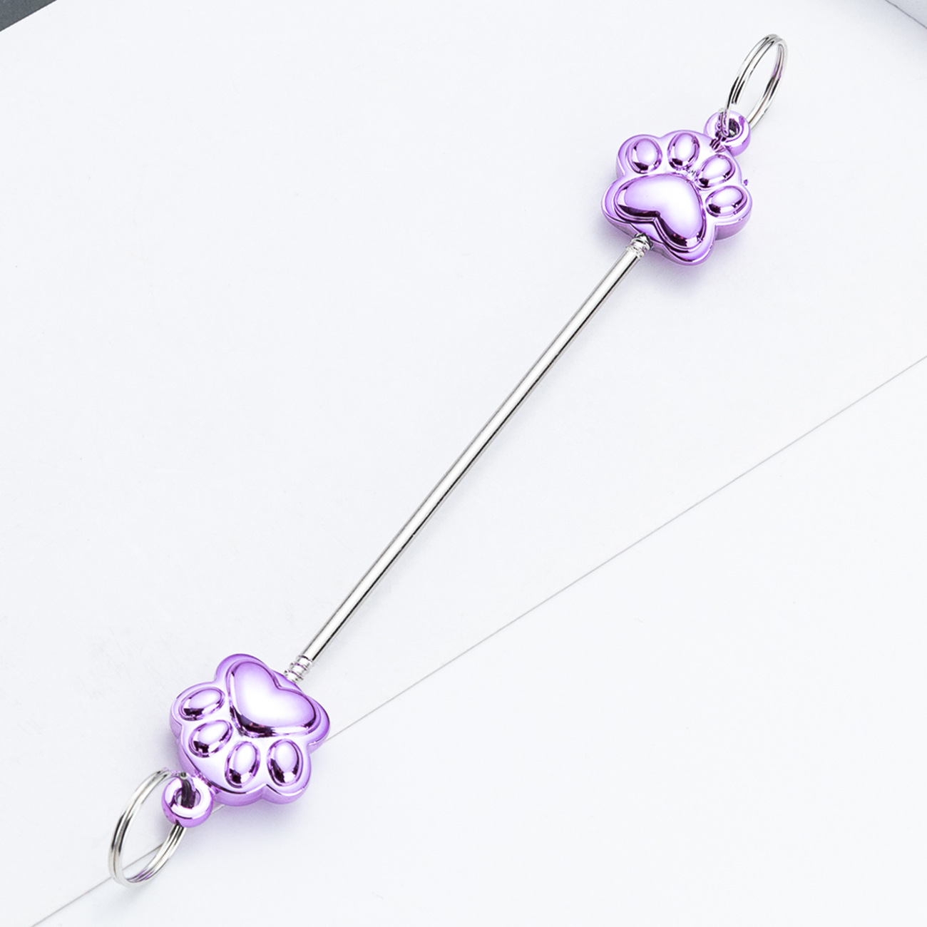 Creativo diy varilla de cuentas de garras de gato multicolor nuevo accesorio de llavero de cuentas varilla de cuentas de metal multicolor