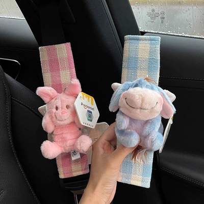 Eeyore Piglet Avtomobil Sığorta Örtüyü Bəzək Cüt Kukla Avtomobil Çiyin Pedi Hədiyyə