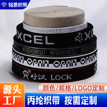 PP丙纶织带 箱包肩带平纹美国珠纹字母提花丙纶织带辅料可定制