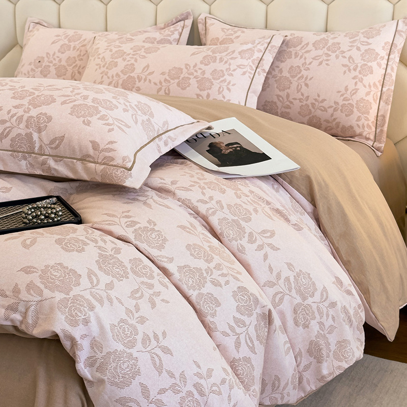 Cama de molido simple conjunto de cuatro piezas 2025 nuevo invierno engrosado sábanas cubierta de cama de algodón puro