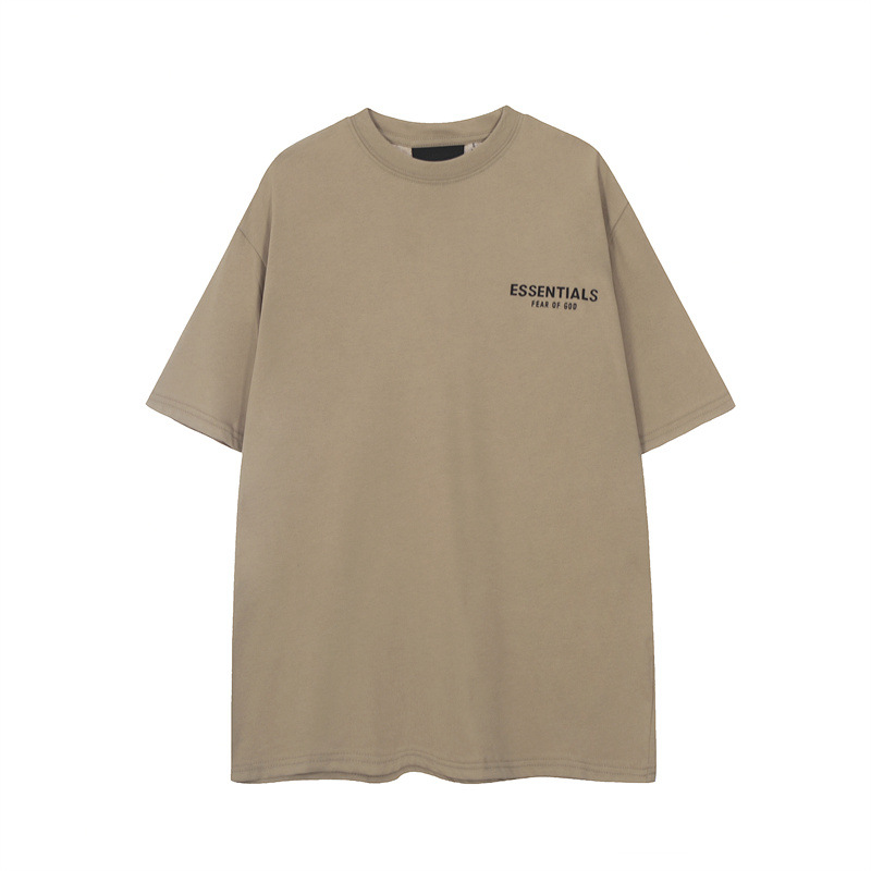FOG ESSENTIALS multilíneas estereoscópicas letras de silicona camiseta de manga corta callejera casual pantalones cortos deportivos