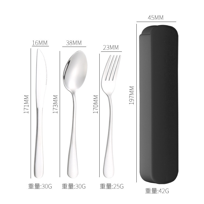 Cuchillo y tenedor de cubierta de acero inoxidable transfronterizo cuchillo y tenedor de tres piezas hotel cuchillo y tenedor de filete de comida occidental conjunto portátil regalos