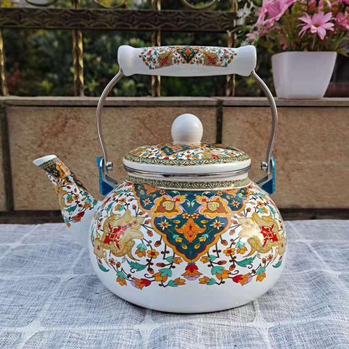 Factory direct supply thickened enamel 2.5L teapot, enamel pot, enamel pot, kettle, gas induction cooker available