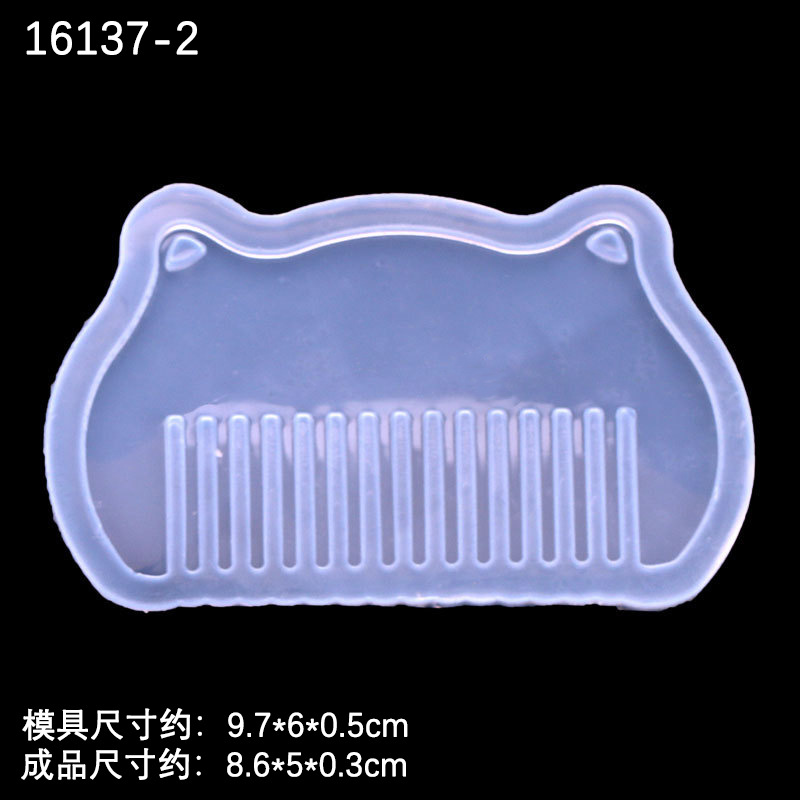 Espejo peine cristal epoxi resina hecha a mano molde de silicona lindo dibujos animados peine epoxi molde múltiple opcional