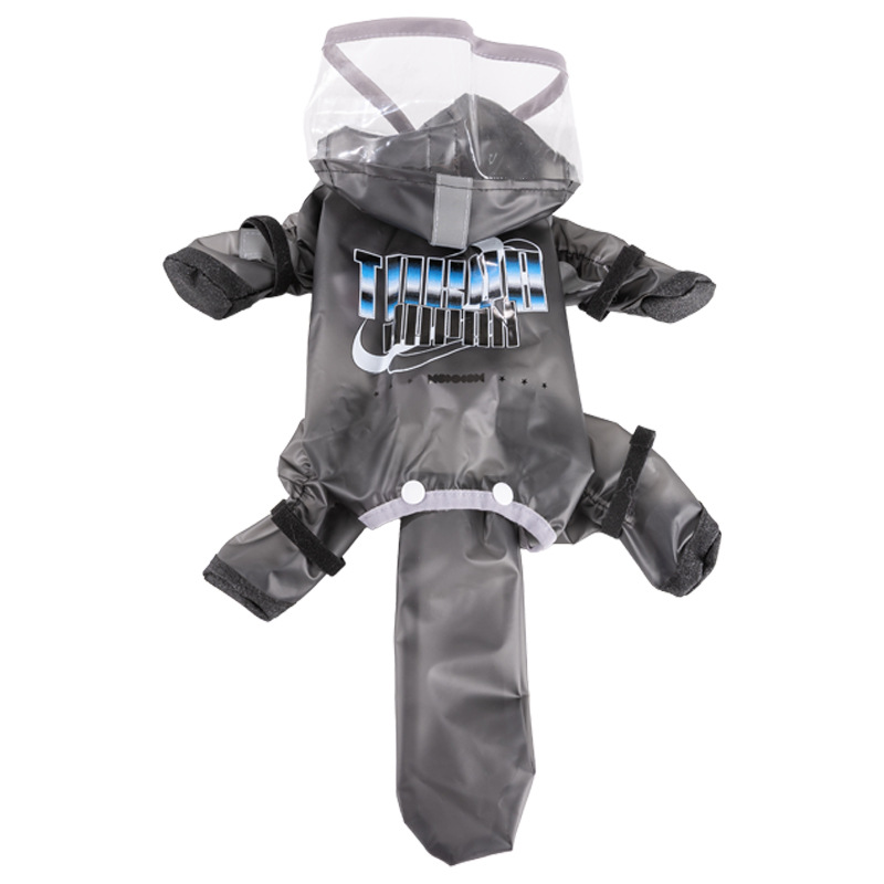 Cuatro estaciones humedad general cool todo incluido chaqueta de lluvia de cuatro patas paquete de cola impermeable ropa de perro pequeño día lluvioso pasear perro no mojar pelo