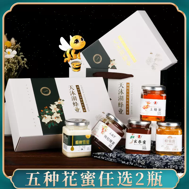 节日送人礼品560g两罐手提礼盒装活动年会随手礼物实用伴手礼蜂蜜