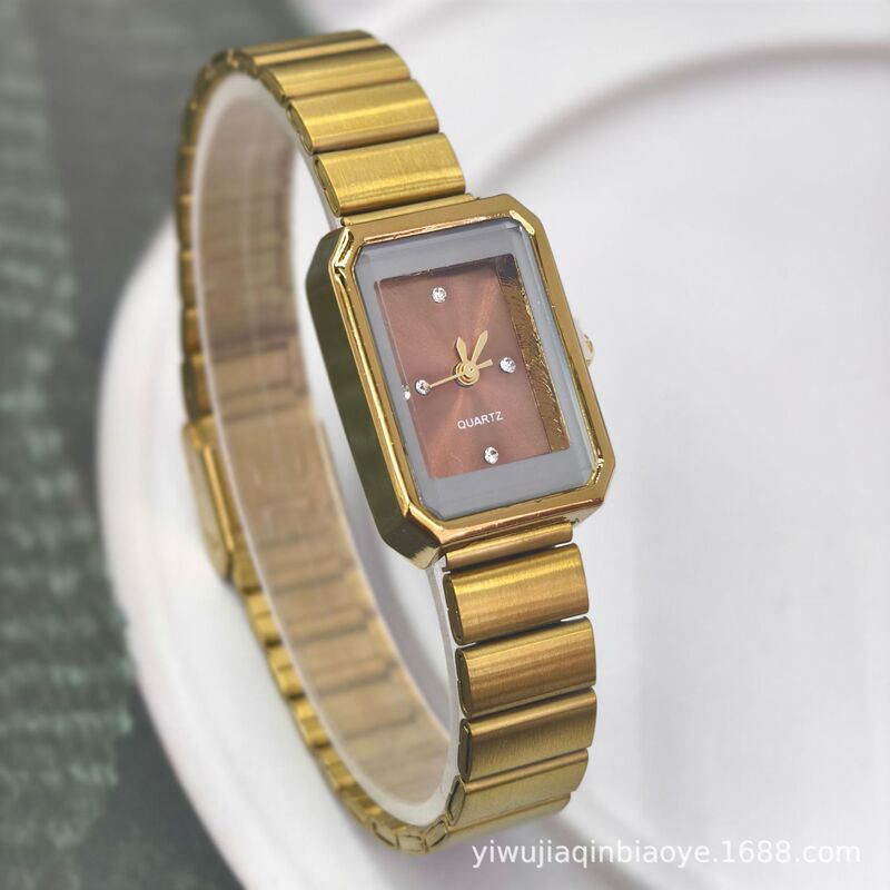 New Lola Lola Square Gold Watch with Steel Band, Retro Simple Fashion Square Women's Watch, Cross-Border Foreign Trade Women's Watch